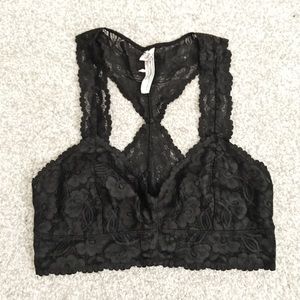 Free People black lace bralette